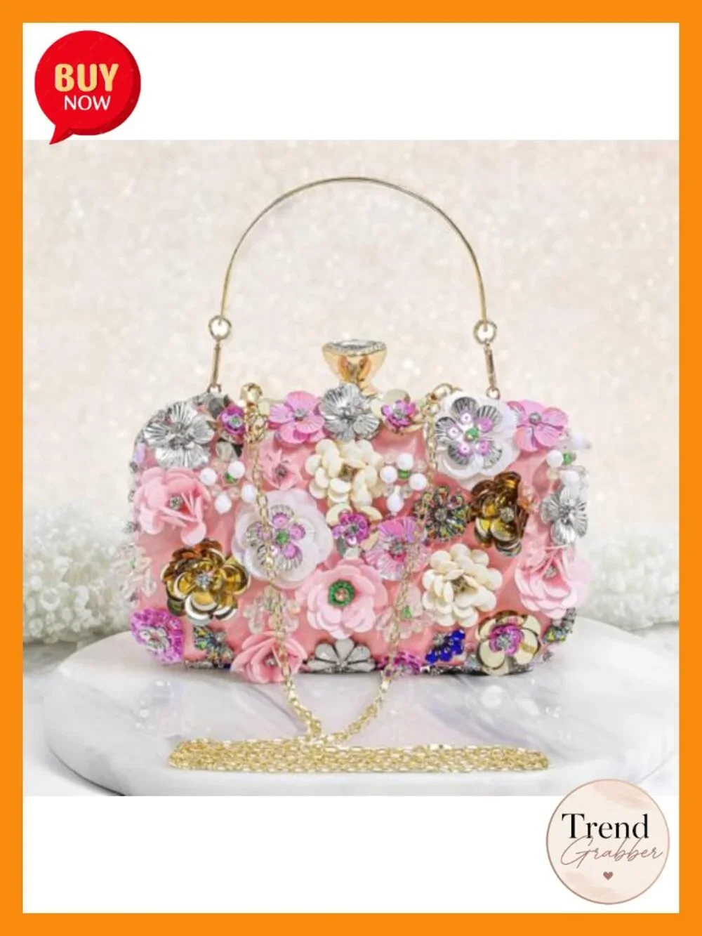 Evening Bag Beaded Clutch Purse Floral Handbag Wedding Guest Party Clutches